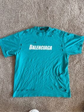 balenciaga distressed t shirt